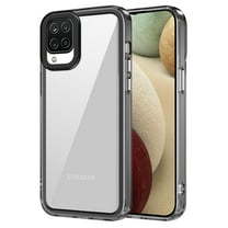 Feishell Compatible with Samsung Galaxy A12 Clear Case, for Women Men, [Non-Yellowing][Supports Wireless Charging] Slim Thin Shockproof Lightweight Transparent Phone Case,Black