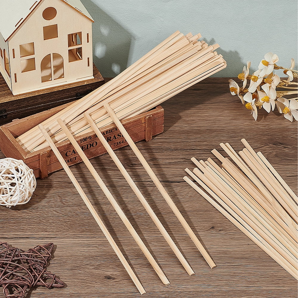 100Pcs Wood Craft Sticks Half Round Dowel Rod for Braiding Tapestry Arch Navajo White 30.1x0.7x0.35cm diy