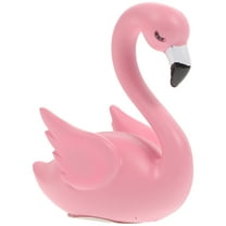 Jiyike Resin Figurine with, Flamingos Sculpture for Car Wedding Birthday Party Supplies Favors ( Blinking Eyes Tightened )