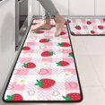 thumbnail image 2 of Kitchen Rugs Sets Of 2,Strawberry Plants Fruit Heart Daisy Checkered Anti Fatigue Kitchen Mat Rugs Non Slip Washable,Decorative Kitchen Floor Mats for Kitchen,Sink,Laundry,17"x47"+17"x47", 2 of 5