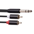 thumbnail image 2 of 2X Cable de 6,35 mm Una 2RCA, Cable RCA de 6,35 mm Macho Una 2 RCA Macho Adaptador de Audio Estéreo Divisor Y Cable RCA -3 Metros, 2 of 5