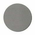 thumbnail image 1 of Modern Mouse Pad for Computers, Repeating Geometric Grid Simple Forms Creative Tracery Pattern Art, Round Non-Slip Thick Rubber Modern Mousepad, 8" Round, Eggshell and Charcoal Grey, by Ambesonne, 1 of 2