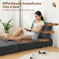 thumbnail image 5 of Hommpa Folding Sofa Bed Foldable Couch Bed Convertible Futon Chair with High Density Foam Filling with Pillow, Comfort Chair Bed for Living Room for Holiday Festival, Gray, Single, 5 of 12