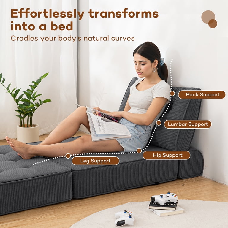 Hommpa Folding Sofa Bed Foldable Couch Bed Convertible Futon Chair