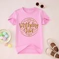 thumbnail image 2 of Gbsyewxs Shirts For Girls Short Sleeve Crew Neck Letter Print Tie Diy Birthday Loose Summer Toddler Girls Tees Light Pink Size 10-11 Years, 2 of 4