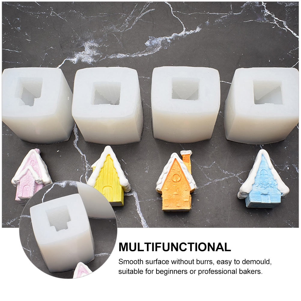 Tineasur 4 Pcs Holiday Soap Candle Mould Candle Mold White Creative Design for Professional Bakers