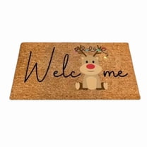 Christmas Reindeer Doormat 50x80cm Festive Santa Hat Holiday Welcome Mat