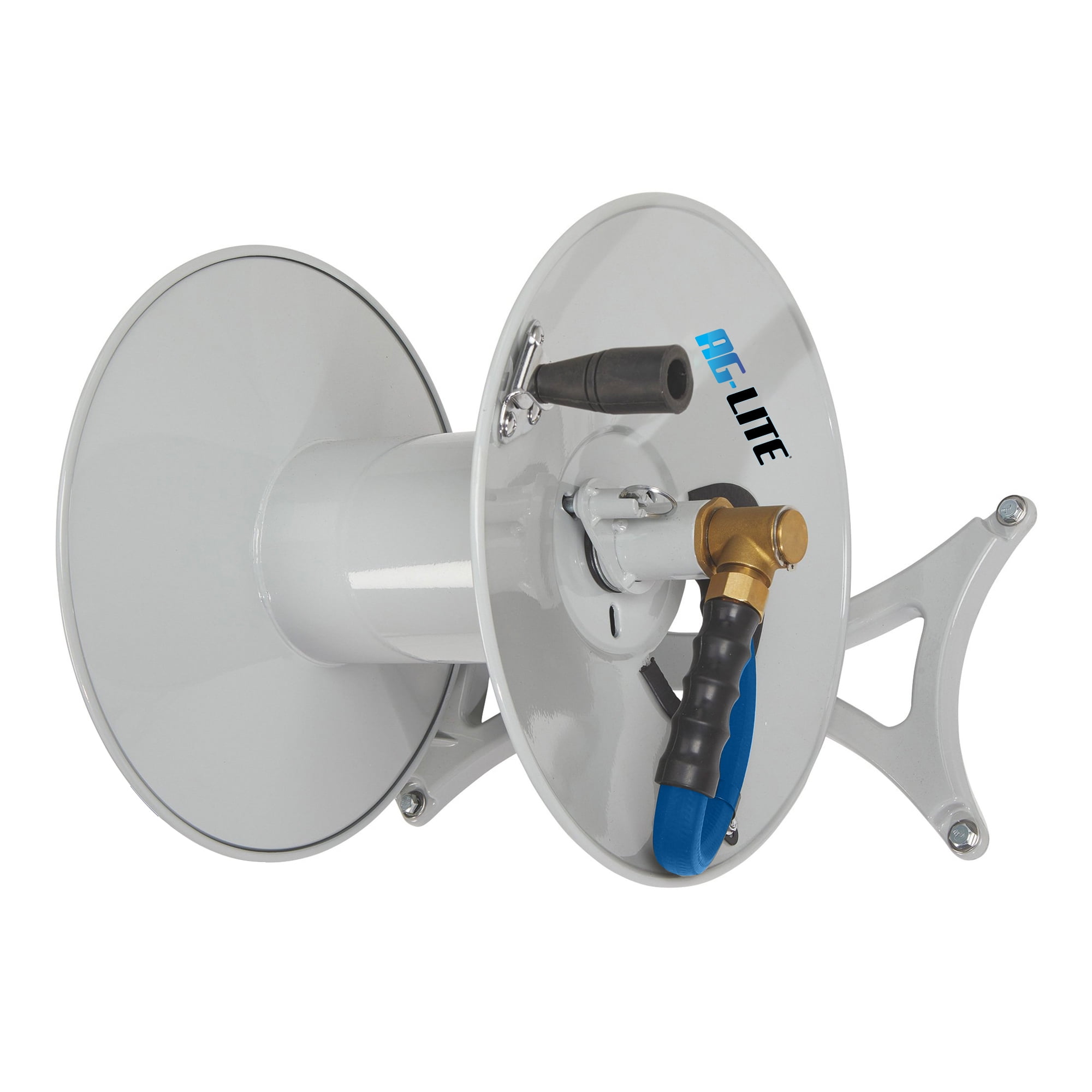 AG-Lite Wall Mounted Manual Hose Reel, Holds 5/8" x 150' Hose, Heavy-Duty Steel Garden Hose Reel with Crank, Indoor/Outdoor Use (Hose Not Included)