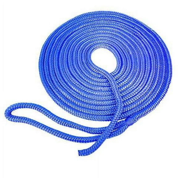 SeaGrace Boat Dock Line | Double Braided 5/8 Inch x 30 FT Blue