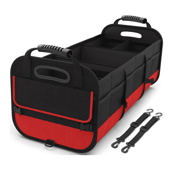 DUANJY Large Car Trunk Organizer with 5 Compartments Car Organizers and Storage, Reinforced Handle, Trunk Organizer Available for Car, SUV, Minivan