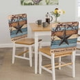 thumbnail image 5 of Country Stars Dining Chair Back Cover Only, Vintage Rust Black Star Berry Brown Blue Wood Grain Set of 6 Chair Back Covers, Removable Washable for Dining Room, Banquet & Holiday Decoration, 5 of 9
