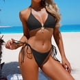 thumbnail image 3 of Roncen Women's Triangle Bikini Halter String Bikini Set Sexy Lace Cheeky Two Piece Swimsuit Bathing Suits, 3 of 7