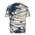 thumbnail image 4 of Blusa y camisa de manga corta con cuello vuelto para hombre, informal, holgada, a la moda, con botones estampados, blusa de manga corta con cuello vuelto para hombre, top de poliéster para hombre, 4 of 5