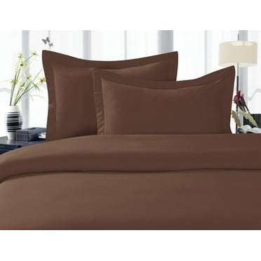 1800 Series Wrinkle 3-Piece Bed Sheet set, Deep Pocket - Twin/Twin XL Chocolate Brown