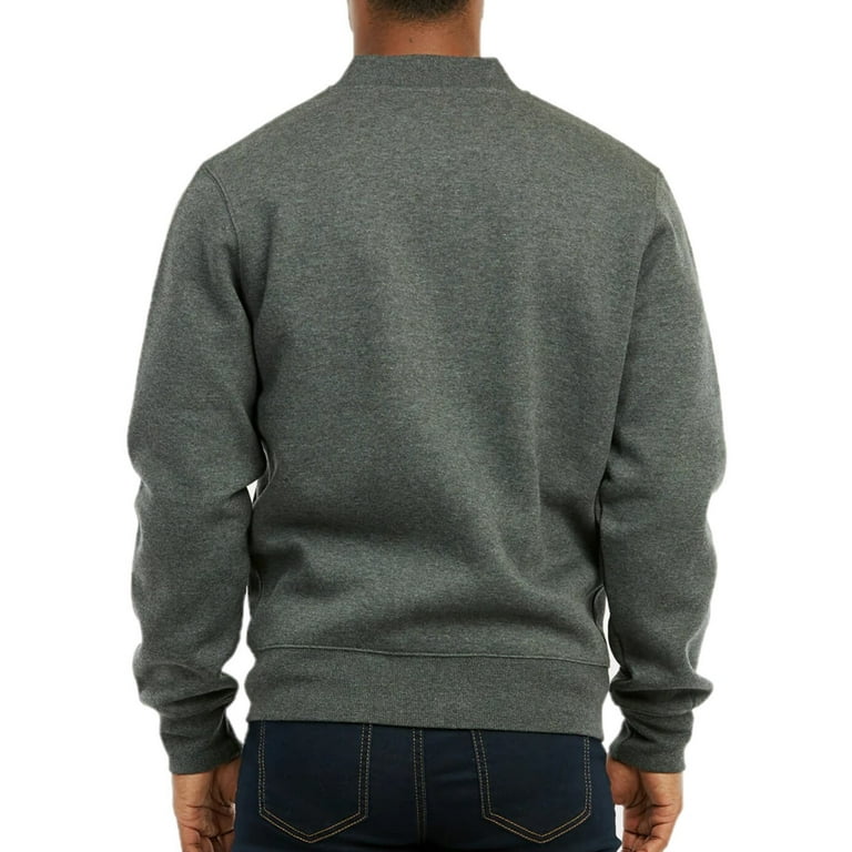 Walmart Men's Full-Zip FLEECE Bomber Jacket, Charcoal Grey