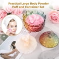 thumbnail image 3 of 3 Pcs Glass Powder Puff Container Set, Decorative Colored Glass Jar with Lid, Large Powder Puffs, Ideal for Adult Body Powder Application, 3 of 6