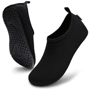 VIFUUR Water Sports Shoes Barefoot Quick-Dry Aqua Yoga Socks Slip-on for Men Women Black