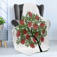thumbnail image 4 of Rowan Soft Flannel Fleece Throw Blanket, Rowan Tree Full of Fruits Fresh Organic Ecology Themed Artwork, Cozy Plush for Indoor and Outdoor Use, 70" x 90", Olive Green Dark Coral, by Ambesonne, 4 of 5