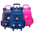 thumbnail image 3 of Mochila con ruedas Mochila escolar con ruedas de gran capacidad de 6 ruedas para niños, 3 of 4