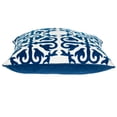 thumbnail image 3 of Nassau Collection Moroccan Stencil Cotton Throw Pillow - 20" - Blue and White, 3 of 4