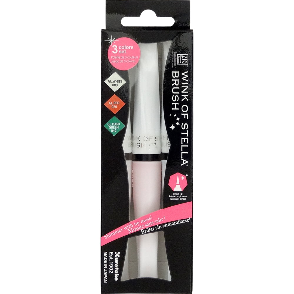 Kuretake Zig Wink of Stella Glitter Brush Marker Pen Dai150 9 Color Red##na for sale online 