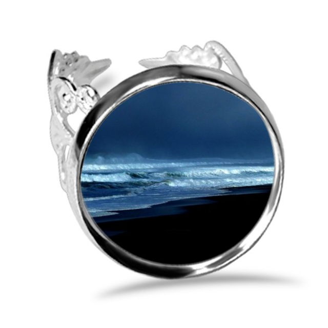 Ocean Sky Water Beach ciencia naturaleza foto Anillo de compromiso de boda de amor ajustable Unbranded M