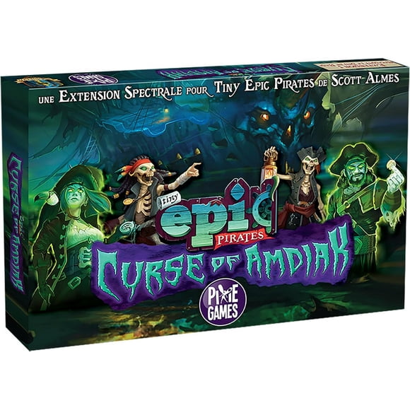 shiyou-Pixie Games - Tiny Epic Pirates - Curse of Amdiak – Extension de Jeu - Jeu de Société Idéal Pour Toute la Famille - À Partir de 14 Ans - De 1 à 4 Joueurs - Français - PIX831