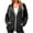 Black, variant on cocolona Hoodies for Women Solid Color Long Sleeve Fall Winter Drawstring Sweatshirts Loose Casual Zipper Jackets with Pockets