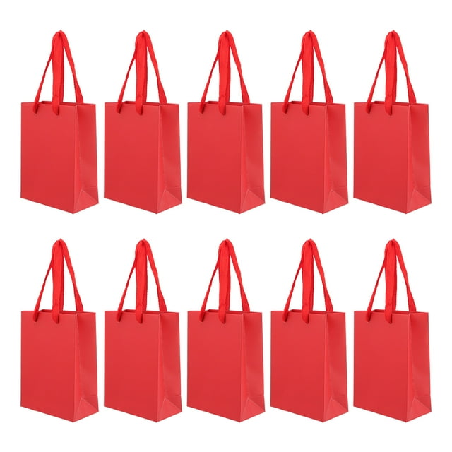 Miangastore 10 Pcs Petits Sacs-Cadeaux Rouges Sac Fourre-Tout Cadeau Sacs Rouges Sacs en Papier Sacs-Cadeaux Rouges avec Poignées
