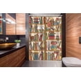thumbnail image 2 of Cat Stall Shower Curtain, Nerd Book Lover Kitty Sleeping Over Bookshelf in Library Academics Feline Cosy Boho Design, Fabric Bathroom Set with Hooks, 54W X 78L Inches, Multi, by Ambesonne, 2 of 4