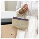 thumbnail image 2 of Granjero Gordo Bolso de mano tejido y bolsas de cosméticos, bolso de mano tejido elegante de playa de verano, bolso de hombro de 7,87 x 1,57 x 6,29 pulgadas (estilo A), 2 of 4