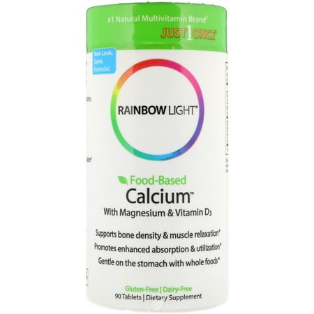 90 Tablets Rainbow Light - Rainbow Light Food Based Calcium 500mg 90 Tablet, Pack of 2