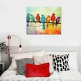 thumbnail image 4 of COMIO Loomarte Bird Pictures Wall Decor Five Singing Birds Painting Canvas Print Artwork Abstract Painting Walls Art for Home Bathroom Bedroom Kitchen Living Room Ready to Hang, 4 of 4