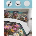 thumbnail image 4 of Spring Floral Twin Size Down Alternative Comforter, Lightweight Comforter Quilt Bedding Set with Pillow Shams Colorful Daisy Summer Botanical Butterfly All Seasons Bed Comforter Duvet Insert 68"x86", 4 of 7