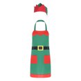 thumbnail image 2 of Oyolan Womens 2 Pcs Christmas Kitchen Apron Lace-up Holiday Xmas Cooking Apron Fancy Dress Up Party Wear Type C One Size, 2 of 6