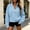 Blue, variant on Women Sweatshirt Sevevn Half Zip Stand Collar Cropped Fit Soft Fleece Drawstring Drop Shoulder Long Sleeve Top For Daily Sport Casual Wear