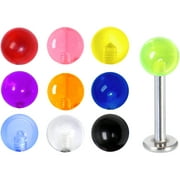 Body Candy 10 Acrylic Ball Interchangeable Labret Pack 14 Gauge