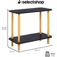 thumbnail image 2 of Mesa Centro Lateral Minimalista Madera Doble Repisa 60cm Color Negro, 2 of 8