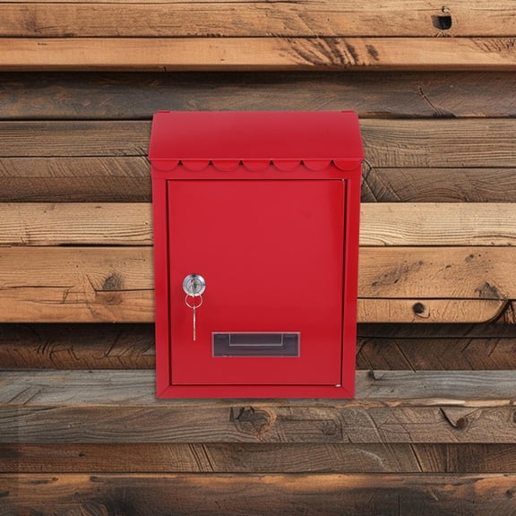 BESTYASH Unique Mailbox Locking Mailboxes for Outside Red Metal for Home Office Use 1 Set