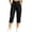 Black Pants for Women, variant on Cargo Capri Pants for Women with Pockets Elastic Waisted Straight Leg Slim Casual Capris