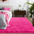 thumbnail image 4 of Jakolive 8x10 Rose red Fluffy Shag Rug - Thick Ultra Soft Plush Fuzzy Carpet with Non Slip Base, Sound-Absorbing , Warm, Cozy Furry Floor Covering for Bedroom, Living Room, Kids' Nursery, Dorm Room, 4 of 5