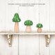 thumbnail image 4 of Adornos de madera YONGSHENG setas 3 piezas por juego verde, 4 of 5