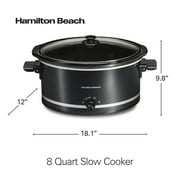 Hamilton Beach 8 Qt Slow Cooker, Stoneware Crock with Removable Pot, Black