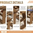 thumbnail image 3 of Extendable Round Dining Table for 4, Modern Oval Kitchen Dining Table with Storage Shelf, Dinner Table for Living Room, Walnut, 3 of 7