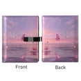 thumbnail image 2 of 9.2x6.7 inch Leather Notebook 100 Sheets, Multi-Pocket Design & Pen Loop Pink Butterflies Flying Refillable Journal Organizer, 2 of 6
