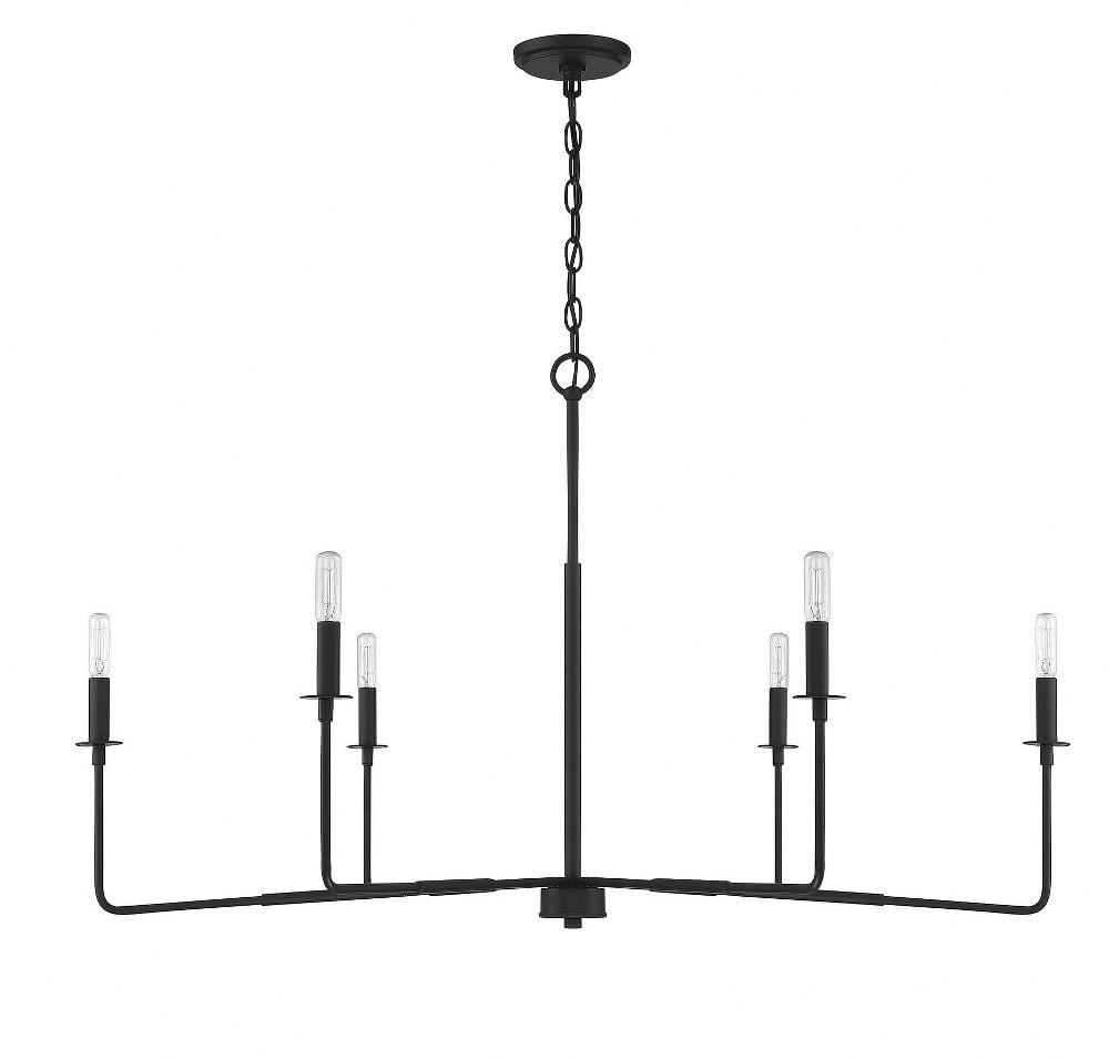 Bailey Street 6-Light Contemporary Matte Black Chandelier