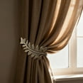 thumbnail image 6 of Leaf Shaped Curtain Holdbacks, Handmade Metal Curtain Side Holders for Wall, Curtain Tieback Hook Pull Backs for Drapes Window Home Decoration, 1 Pcs, 5.90x3.93", 6 of 6