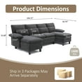 thumbnail image 3 of MRUAKA U Shaped Sofa , U Shaped Couch with Chaise, Sectional Couch for Small Space Apartment, 3 Seater, 3 of 6