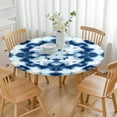 thumbnail image 3 of Blue White Tie Dye Mandala Pattern Round Fitted Tablecloth with Elastic Edge,Dining Table Cover Waterproof,Outdoor Round Tablecloth for Camping,Dining,Indoor and Outdoor, 3 of 7