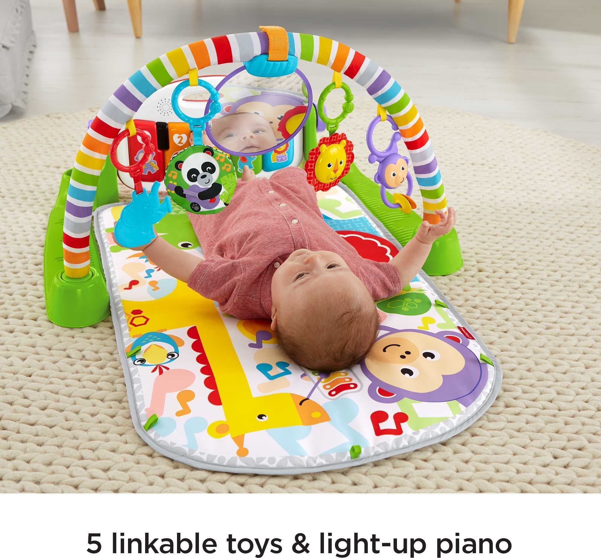 Fisher-Price Deluxe Kick & Play Removable Piano Gym, Green - 3